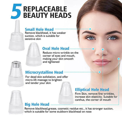 5 in 1 Electric Blackhead Acne Oil Remover Vacuum Suction Face Pore Cleaner Machine