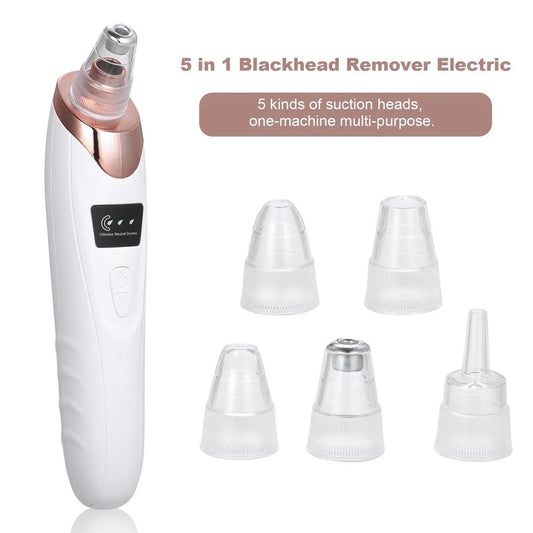 5 in 1 Electric Blackhead Acne Oil Remover Vacuum Suction Face Pore Cleaner Machine